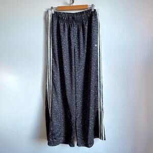 NWT ADIDAS Originals Leopard Print Wide Leg Satin Track pants